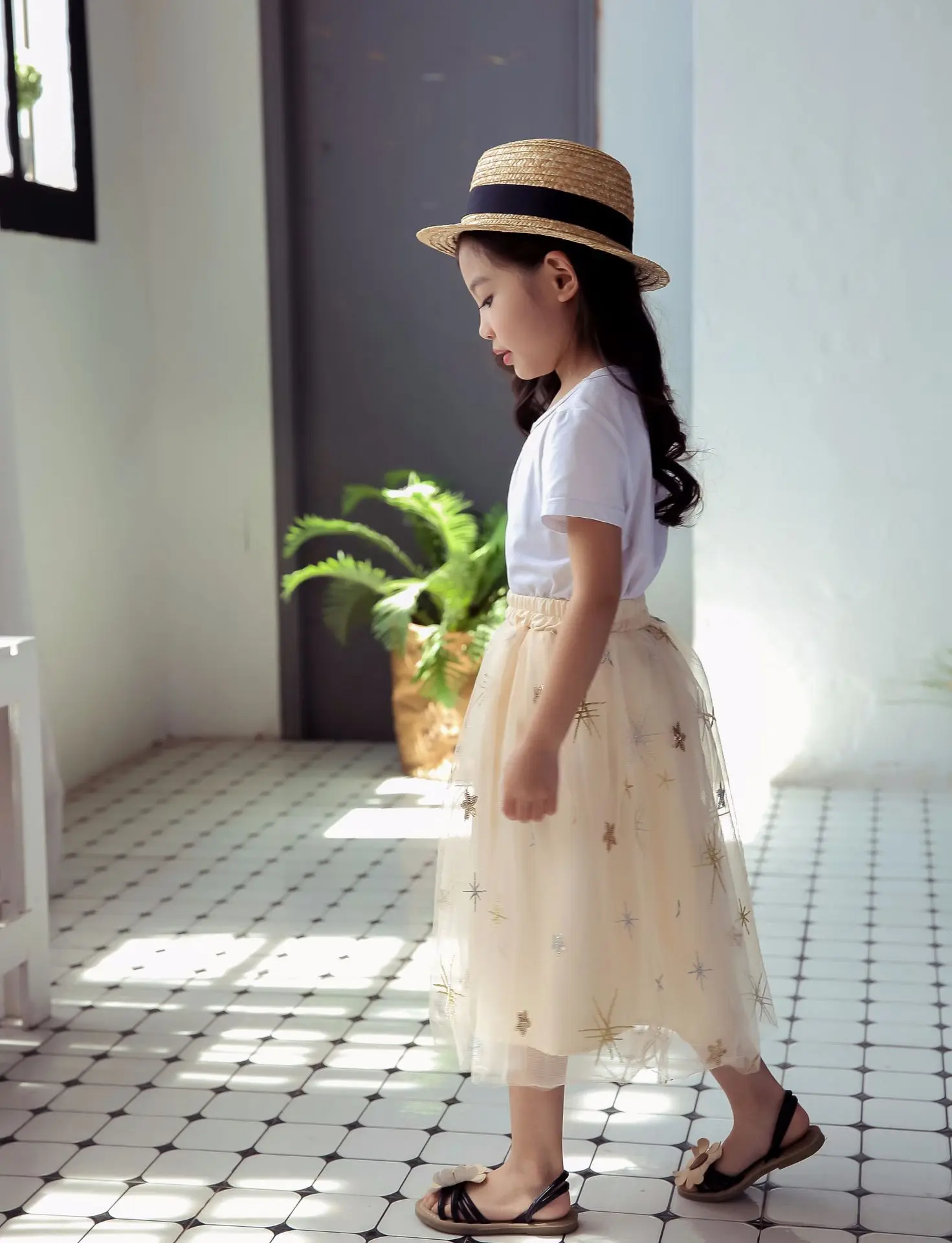 Saia para 6 Meninas Saias Macio Fofo Tule Tutu Saia Pettiskirt Longas Crianças Malha Bola Vestido Estrela Lantejoulas 8 10 13 Ano 26 Mamãe e Bebê