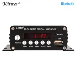 Kinter TA-2024 аудио digitalAmplifierclass T 2.0CH с bluetooth USB TF вход питания адаптер питания в дом Автомобиль Мотоцикл