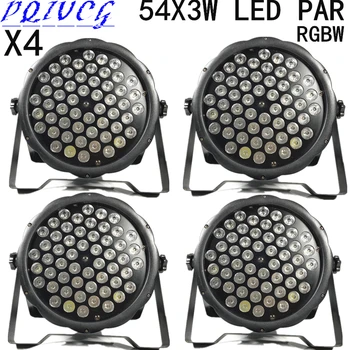 

4pcs / RGBW 54 x3W LED PAR light DMX512 AC110-240V disco lights of professional DJ equipment