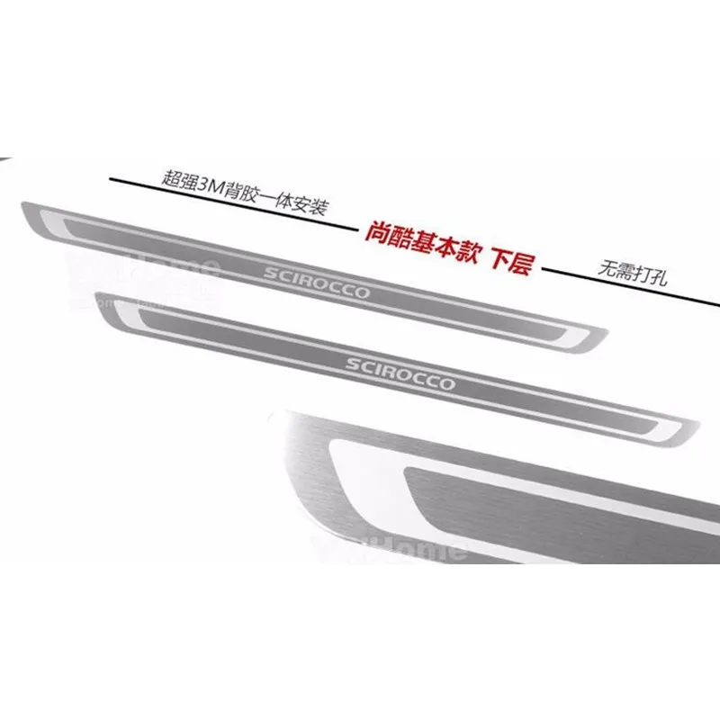 Одежда высшего качества 2 шт. 304 Нержавеющая сталь порога Накладка для VW Volkswagen Scirocco R TDI MK3 двухдверный стол-тумба для игры в гольф дверь стикер