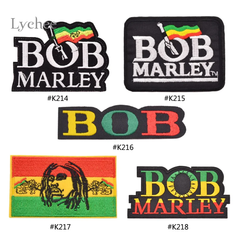 

Lychee Life 1 Piece Reggae Star BOB MARLEY Embroidered Iron On Patch New Arrival Patches