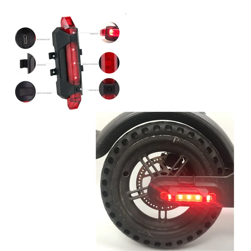 

Electric Scooter Warning Light USB Charging Flash Taillight For Ninebot KickScooter ES1 ES2 ES4 Xiaomi Ninebot Parts Accessories