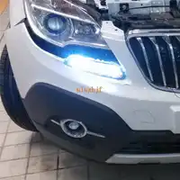July King LED Daytime Running Lights DRL at Headlight Lamp Eyebrow Yellow Turn Signals case for Buick Encore Opel Mokka 2013~17