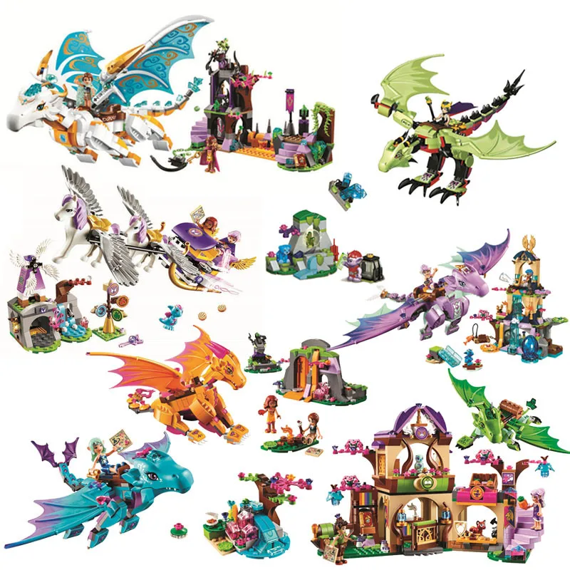 

NEW Fairy Elves Girls Dragon Compatible with legoing elves fairy friends figures Building block Bricks Toy kids Christmas Gifts