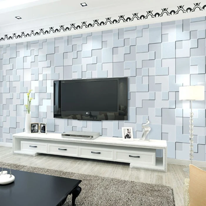 

3D Vision Gray Geometric Pattern Wallpaper papel de parede do quarto
