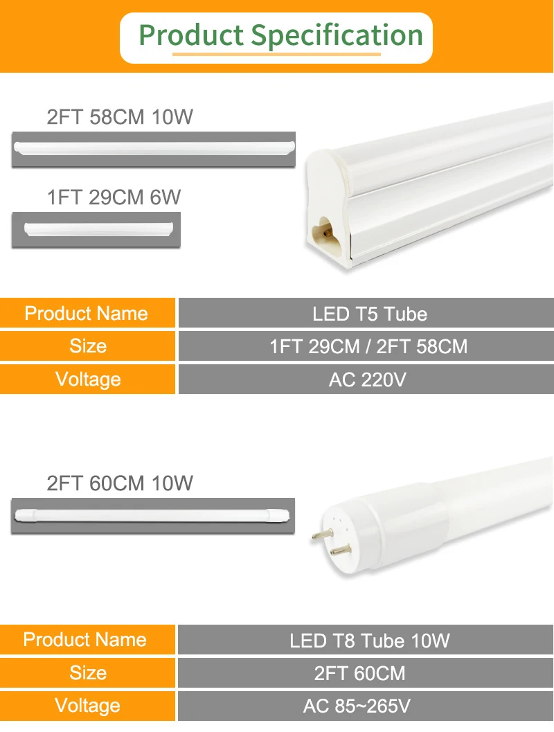 Kaguyahime 30см 60см T5 светодиодные трубки T8 6W 10W 220V люминесцентная лампа LED T5 свет лампа 2835 SMD T8 освещения 300 мм 600 мм