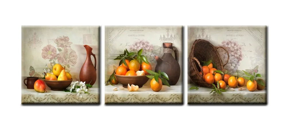 3 шт. настенные картины с фруктами и оранжевым принтом|painting for living room|wall picturesdecor wall