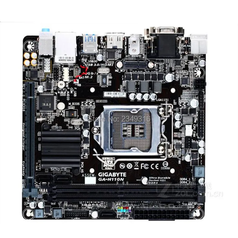 

ITX 17*17 HTPC For Gigabyte GA-H110TN DDR4 Original Used Desktop Motherboard H110TN H110 LGA 1151 MINI-ITX