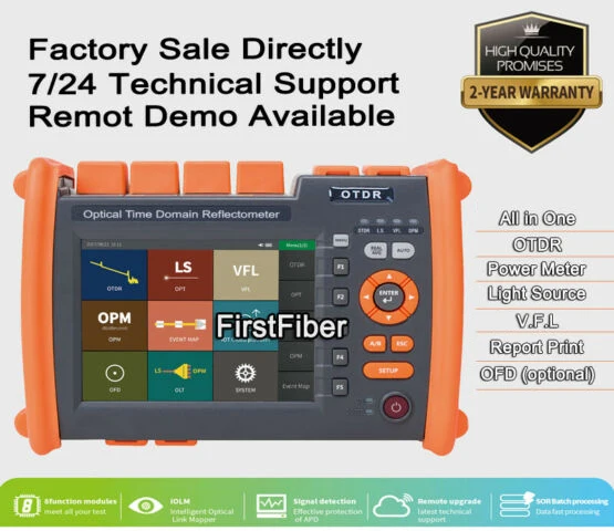 

2019 New PRO Fiber Optic OTDR Reflectometer with OPM OLS VFL OLT functions, Report Printed, Touch Screen, FC SC ST Connectors