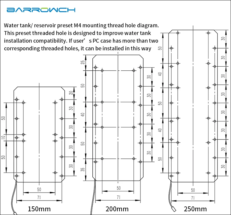 Barrowch FBRE1-200P, BoxFish резервуары, LRC 2,0, POM квадратные умные цифровые резервуары, температура в реальном времени