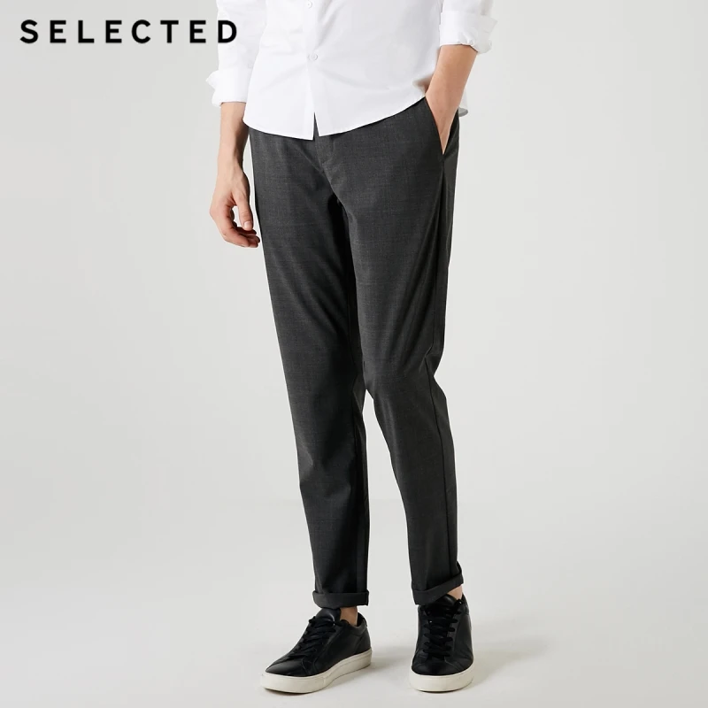 SELECTED Men's Wool-blend Slight Stretch Straight Pants S|418314545 | Мужская одежда