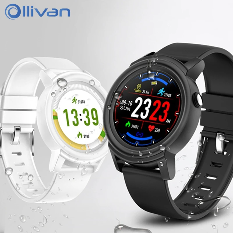 

OLLIVAN Couple Smart Watch Men Women Smartwatch Heart Rate Monitor Sport Fitness Bracelet Black White Wristband With Retail Box