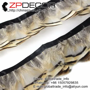 

ZPDECOR 10yards/lot 5cm(2inch) High Quality Fluffy Natural Chukar Partridge Hen Feather Trim