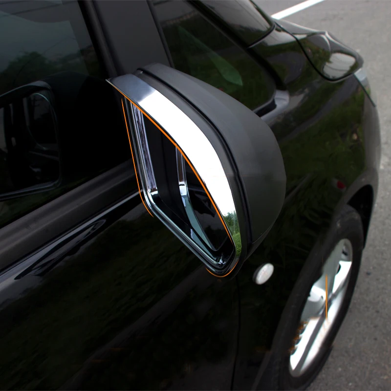 2pcs Abs Chromed Rearview Mirror Eyebrow Cover Decoration Trim For