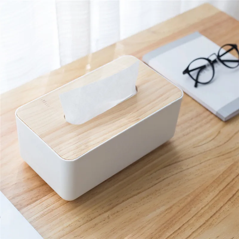 

Wooden Tissue Box European Style Home Tissue Container Towel Napkin Tissue Holder Case for Office Home Decoration
