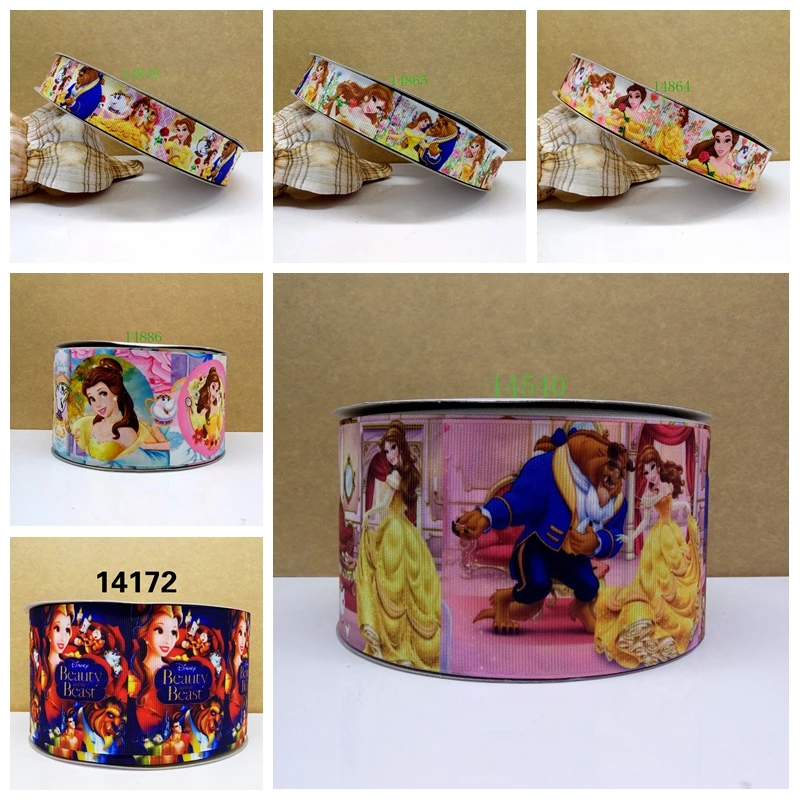 

Free shipping 50 yard per size princess ribbon printed grosgrain ribbon 14540