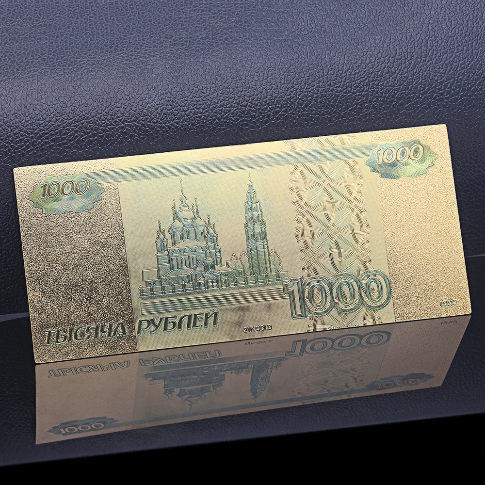 Золотые банкноты VNFURU 1000 рубля Кремль здание сада 24K золото 999999 монета Золотая