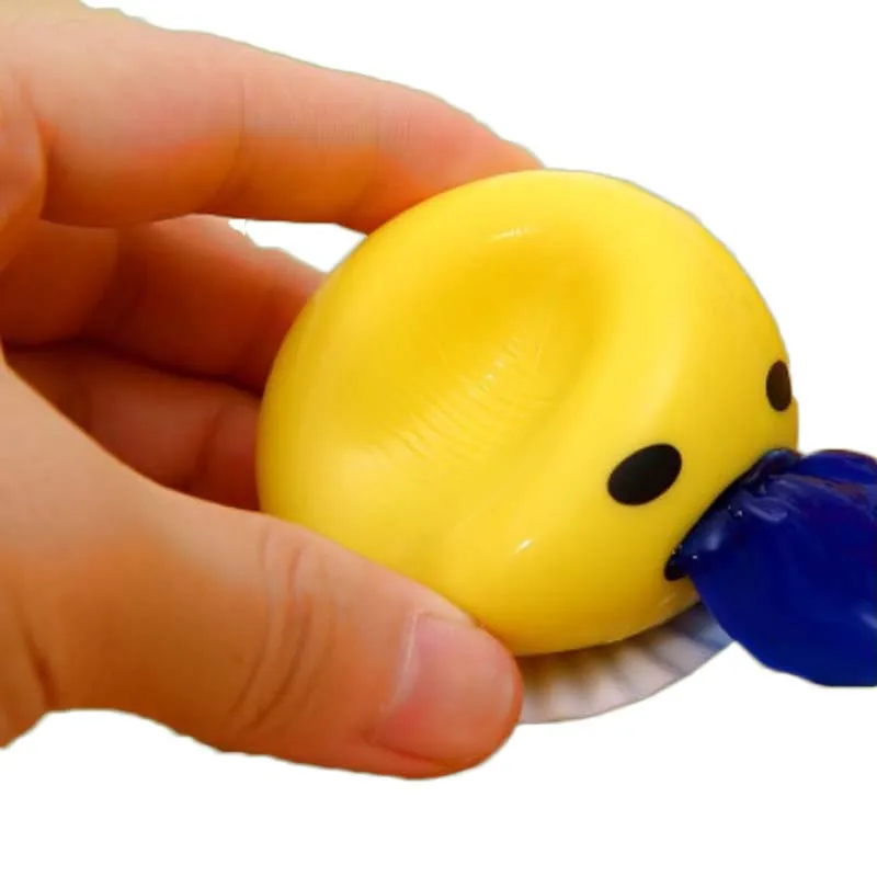 2 Pieces Creative Funny Vomiting Egg Yolk Brother Pinching Music Lazy