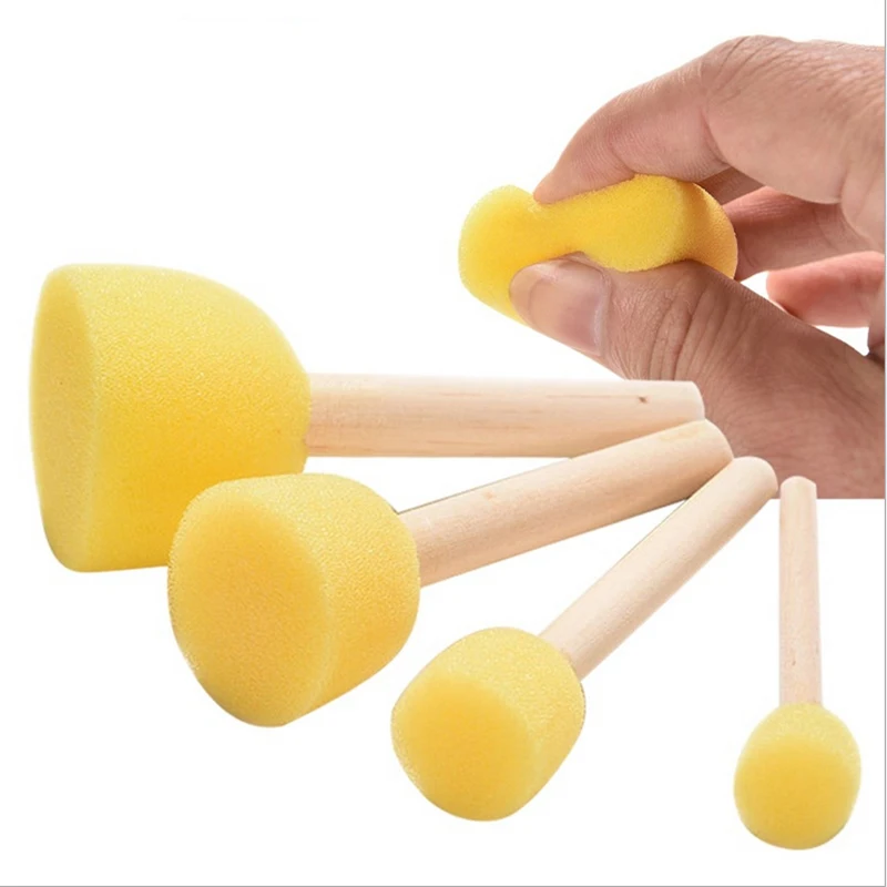20Pcs DIY Stencil Brush Sponge Paint Stencil Tool Furniture Craft Sponge Paint Foam For Children DIY Supplies