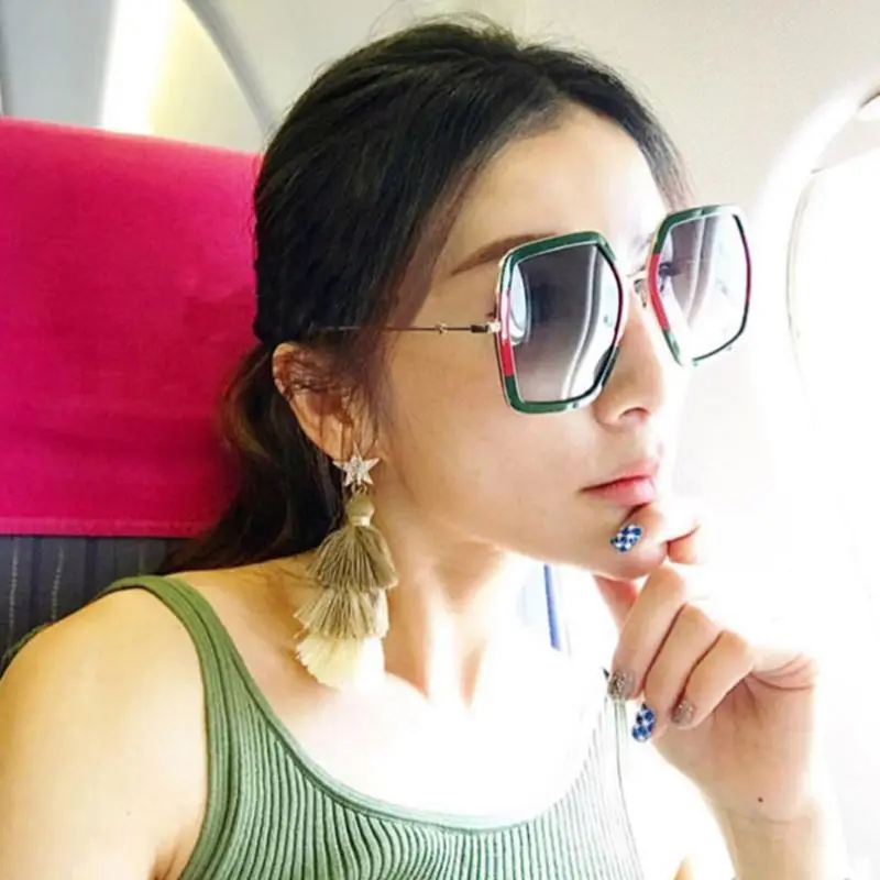 

Polygon Sunglasses Women Cat Eye Lens Designer Luxury Brand Vintage Sun Glasses For Beach Driving