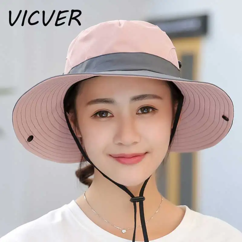 

Women Summer Foldable Fisherman Sun Hat Couples Outdoor UV Protection Hat Men Beach Fishing Climbing Big Wide Brim Bucket Hats