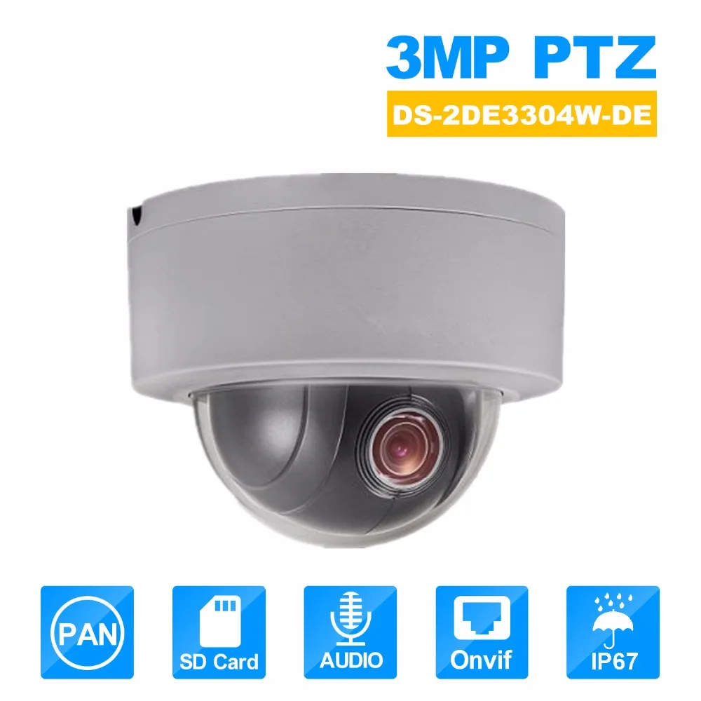 Hikvision PTZ IP Camera DS 2DE3304W DE 3MP Network Mini Dome Camera 4X Optical Zoom Support