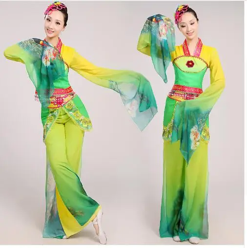Customize woman peony Embroidery long sleeves Chinese classical dance costums water sleeves Ancient Fairy wear for performance