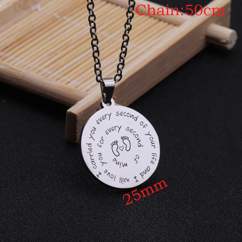 Hand Stamped I Carried You Every Second Of Your Life And Will Love For Wine Mirror Style Necklace | Украшения и аксессуары