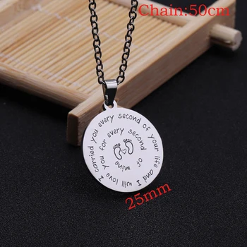 

Hand Stamped I Carried You Every Second Of Your Life And I Will Love You For Every Second Of Wine Mirror Style Necklace