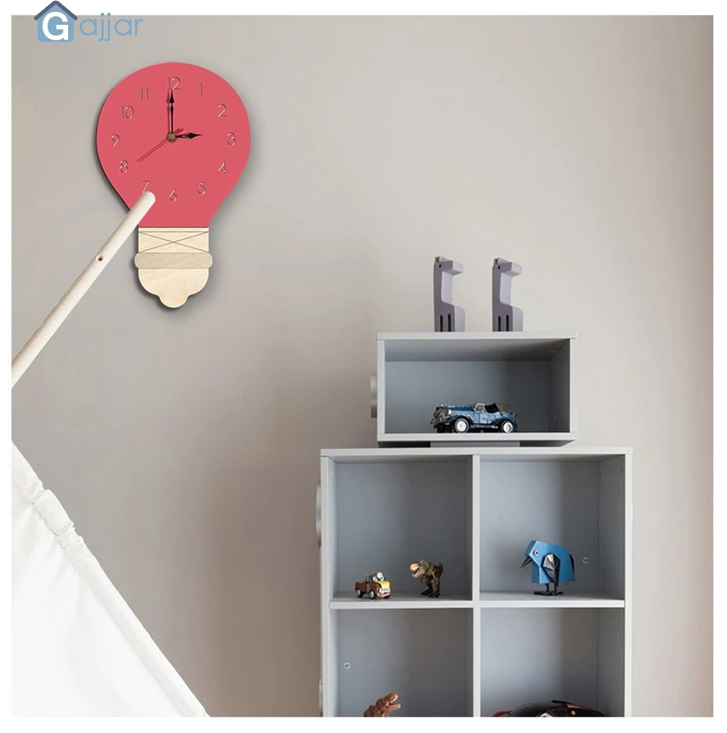 Горячие милые настенные часы в скандинавском стиле лампочки бесшумные деревянные часы для дома гостиная сумка-холодильник 19jun21