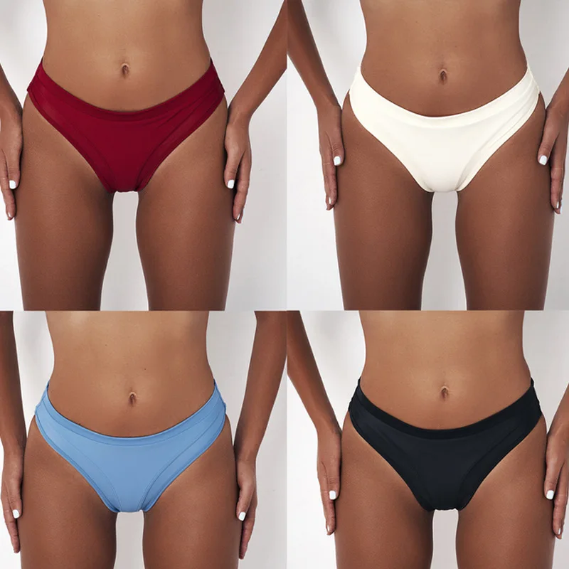 

Fashion Women Sexy Swimsuit Bottoms Swimwear Briefs Solid Color Swim Trunks Summer Beach Wear Ladies Bikini Bottom SMN88
