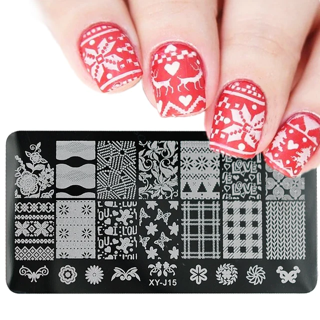 1pcs Retro Patterns Rectangular Nail Art Template Polish Print 1pcs Retro Patterns Rectangular Nail Art Template Polish Print Stencil Manicure Stamping Plates Tools
