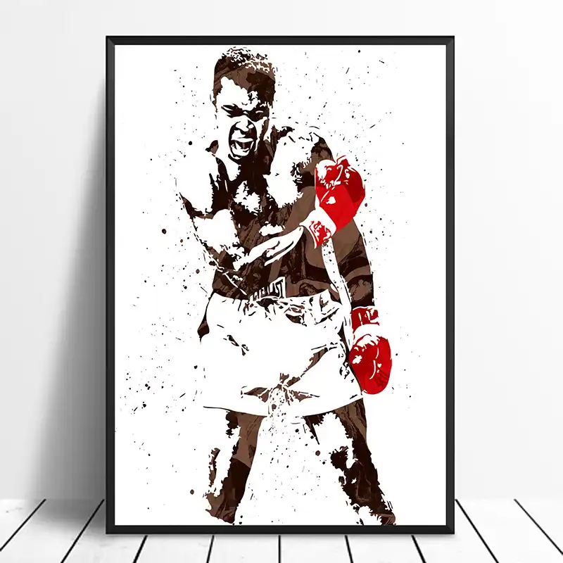 MUHAMMAD ALI KNOCKOUT BOXING PICTURE PRINT ON CANVAS WALL ART HOME DECORATION