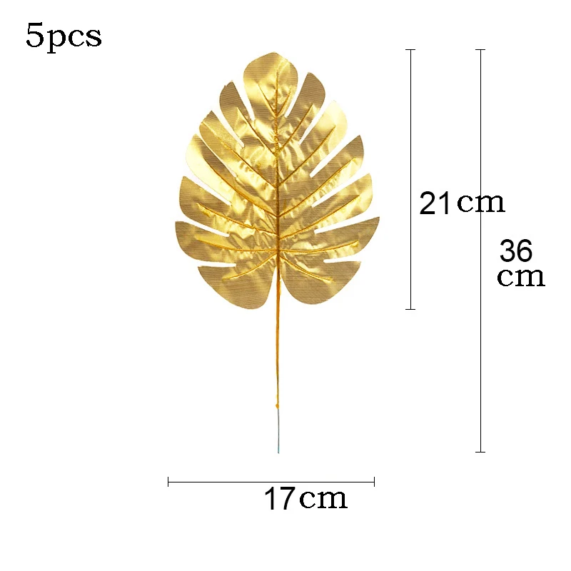 5 шт. искусственный Золотой тканевый лист черепахи сзади разбросанный хвост лист свадебное украшение для дома Рождество День рождения Пальмовые Листья