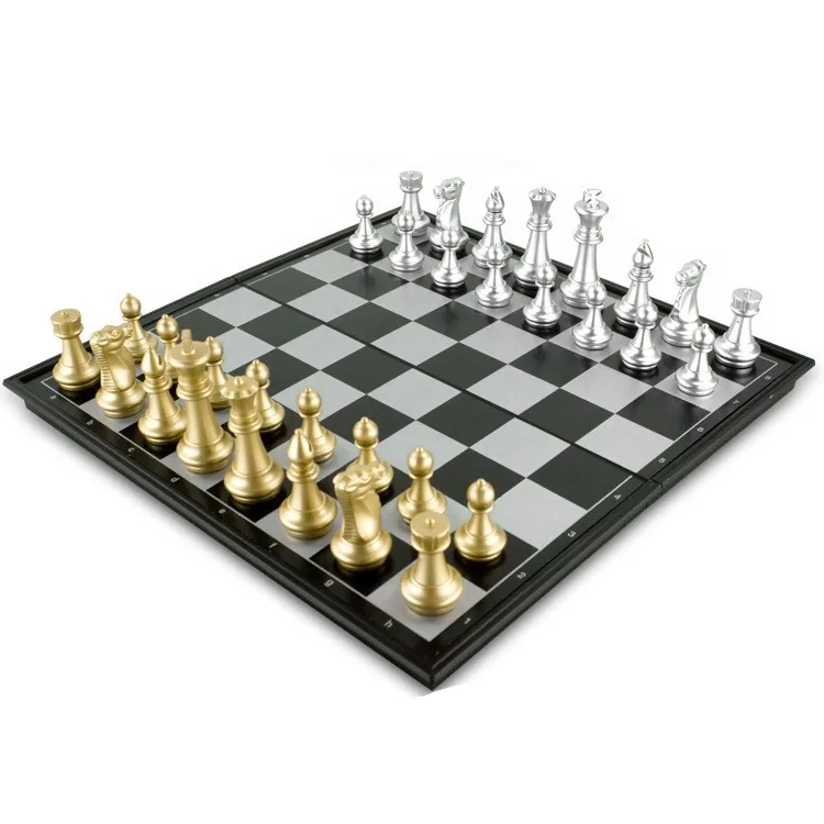 Бедра high impact пластик Материал складной магнитный золото и серебро шахматы большой шахматы шахматная доска студент конкурс посвященный