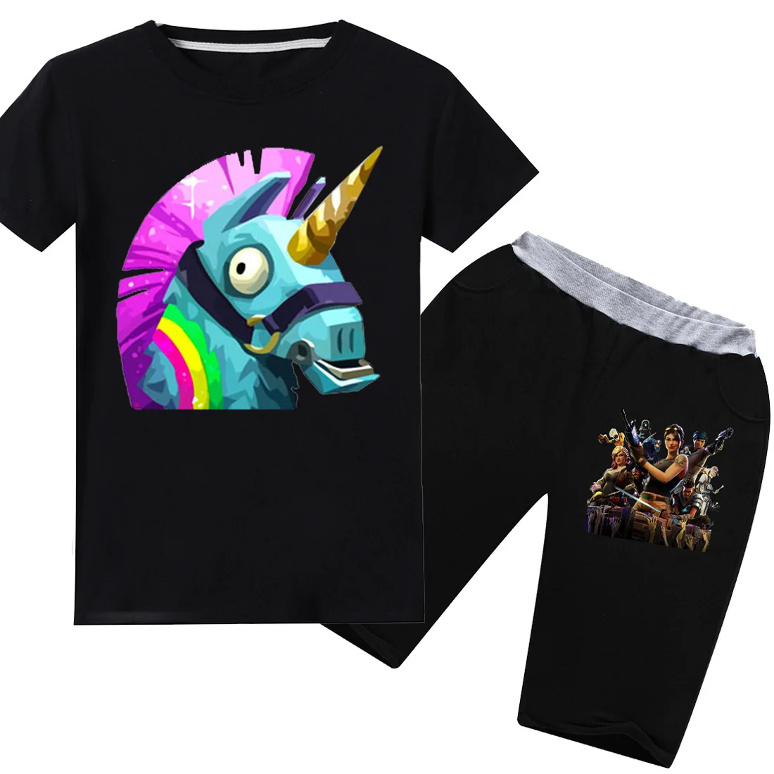 

2019 New Children fortinet Clothes Set Boy T-Shirt + Pants Fornite Printing 2pcs Summer Boy Casual Tops Tees 6-14 Y Kids Clothes