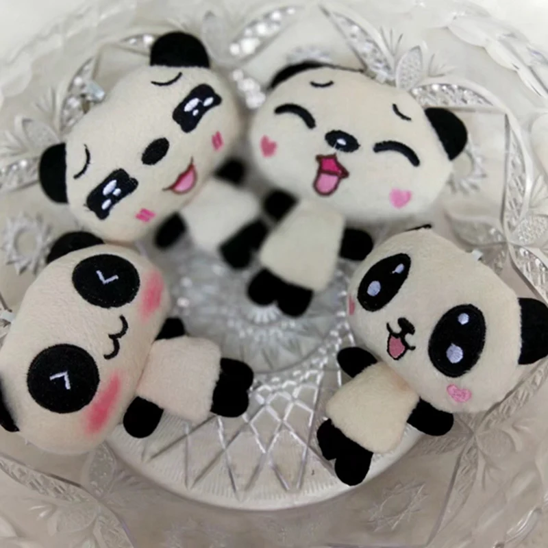 Best 10cm Lovely Panda Plush Toys Cute Bag Backpack Pendant Keychain Stuffed Animals Kids Toys for Children Birthday Gift Doll