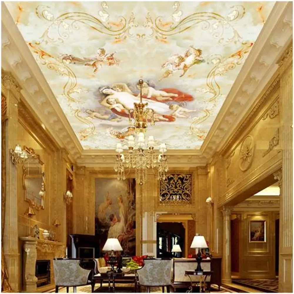

3d wallpaper custom photo mural living room ceiling wallpaper mother of angels European marble 3d picture wallpaper for walls 3D
