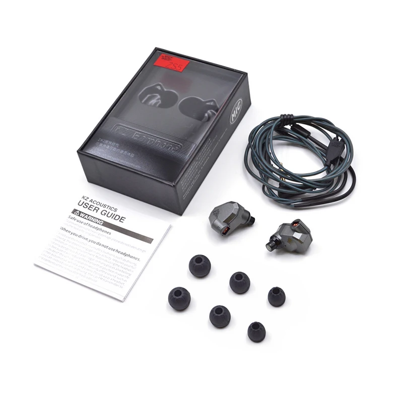 KZ ZS5 Hybrid Earphones 2DD+2BA Dynamic Balanced Armature Sport Earphones Noise Isolating In Ear Headset HiFi Music Earbuds