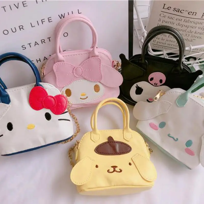

OCHGEP Cute Cartoon My Melody Hello Kitty Cinnamoroll Pudding Dog Demon Plush Backpack Small Shoulder bag Handbag Girls Gifts
