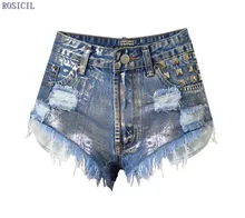 ROSICIL Новый Дизайн Лето Марка Сексуальная женская Мода Slim Fit Отверстие Джинсовые Шорты Для Леди