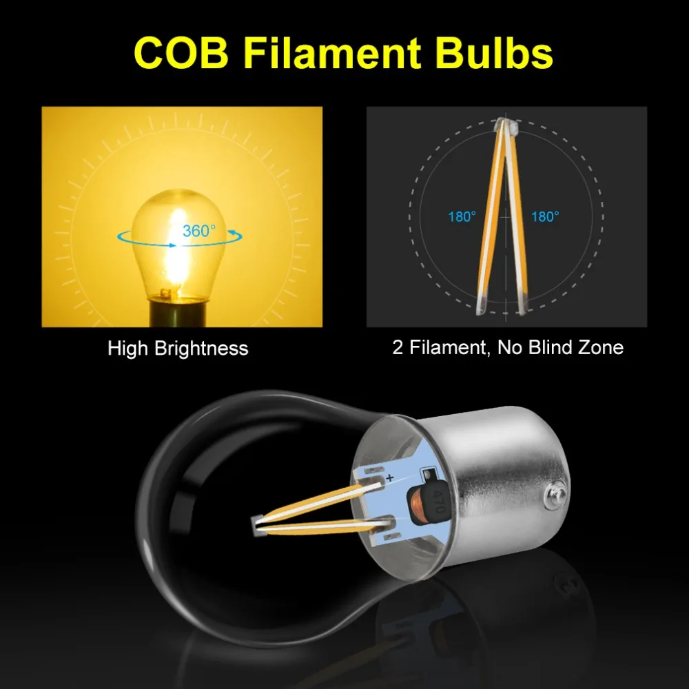 1 шт. 1156 BA15S P21W светодиодный ламп COB лампа накаливания светильник, футболка с принтом "автомобиль" светильник сигнала поворота Стоп-сигнал задний фонарь стоп-сигнала авто белого и желтого цвета 12V
