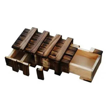 

Chinese Vintage Classic Brain Magic Trick Wooden Puzzle Box With Extra Secure Secret Drawer Hide Amazing Gift