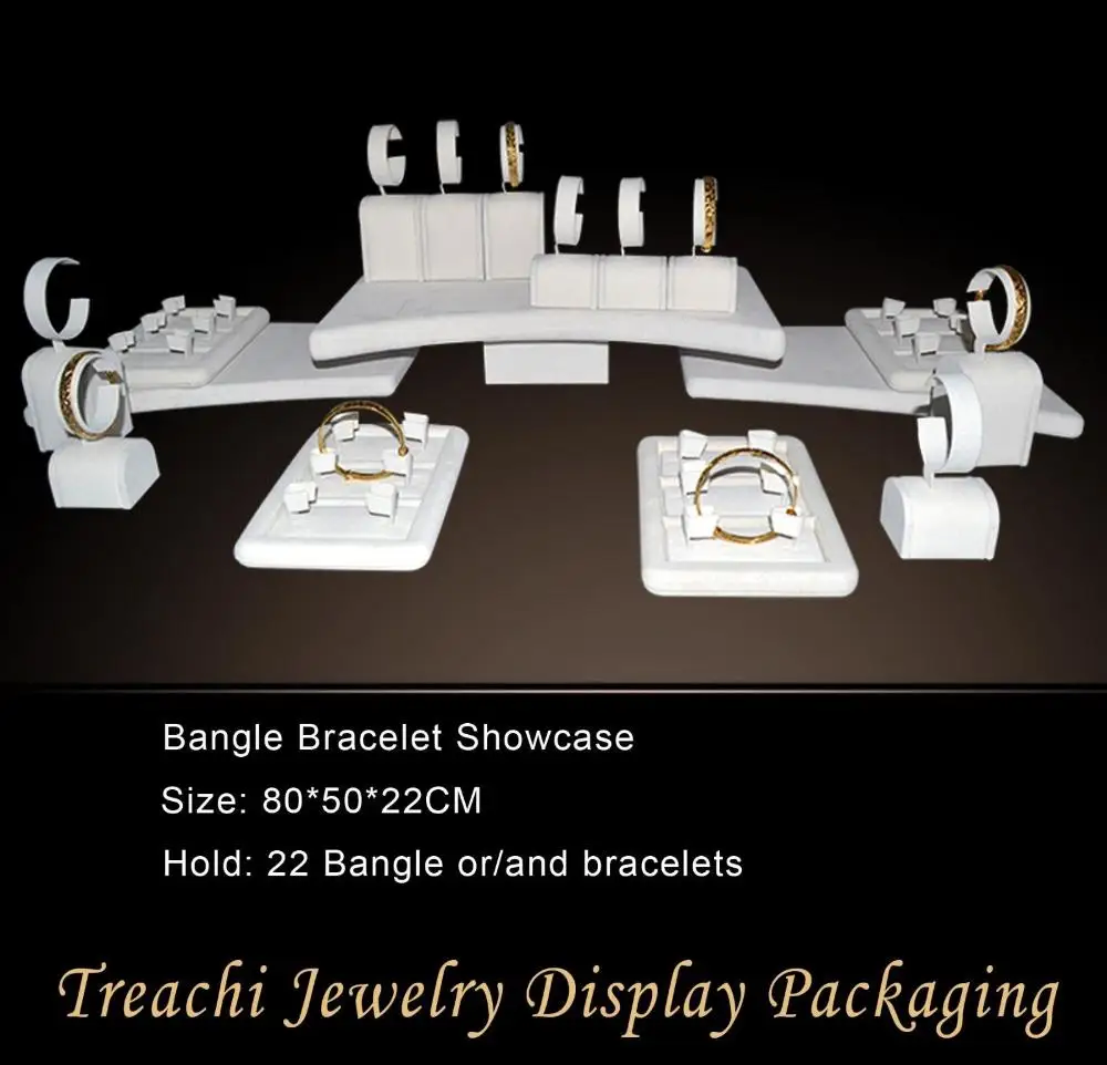 

Fashion advanced super deal jewelry setting display beige velvet bangle bracelet holder 22 pecs showcase free shipping