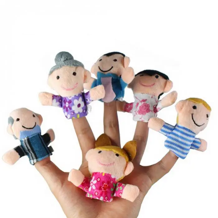 Лидер продаж 6 шт. Семья Finger Куклы кукла тканью Детские развивающие Рука История игрушек Kid