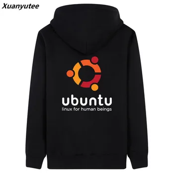 

Xuanyutee IT Fans Men Hoodies UBUNTU Linux For Human Beings Print Cotton Fleece EU Size 3XL Black O-neck Long Sleeve Hoodies Men