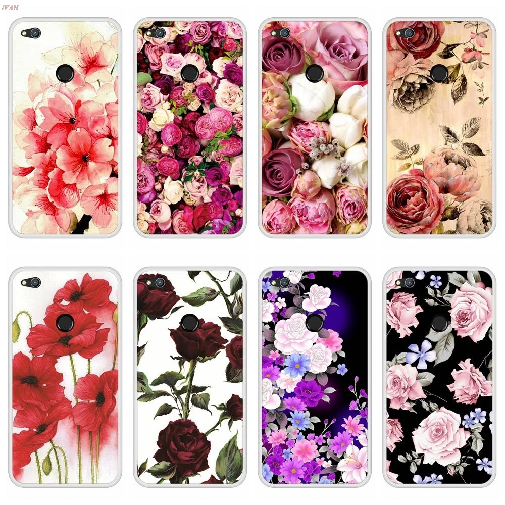 

Case For Huawei Honor 8 Soft Silicone TPU Floral Flower Pattern Printed Cover Coque For Huawei Honor 8 Phone Case