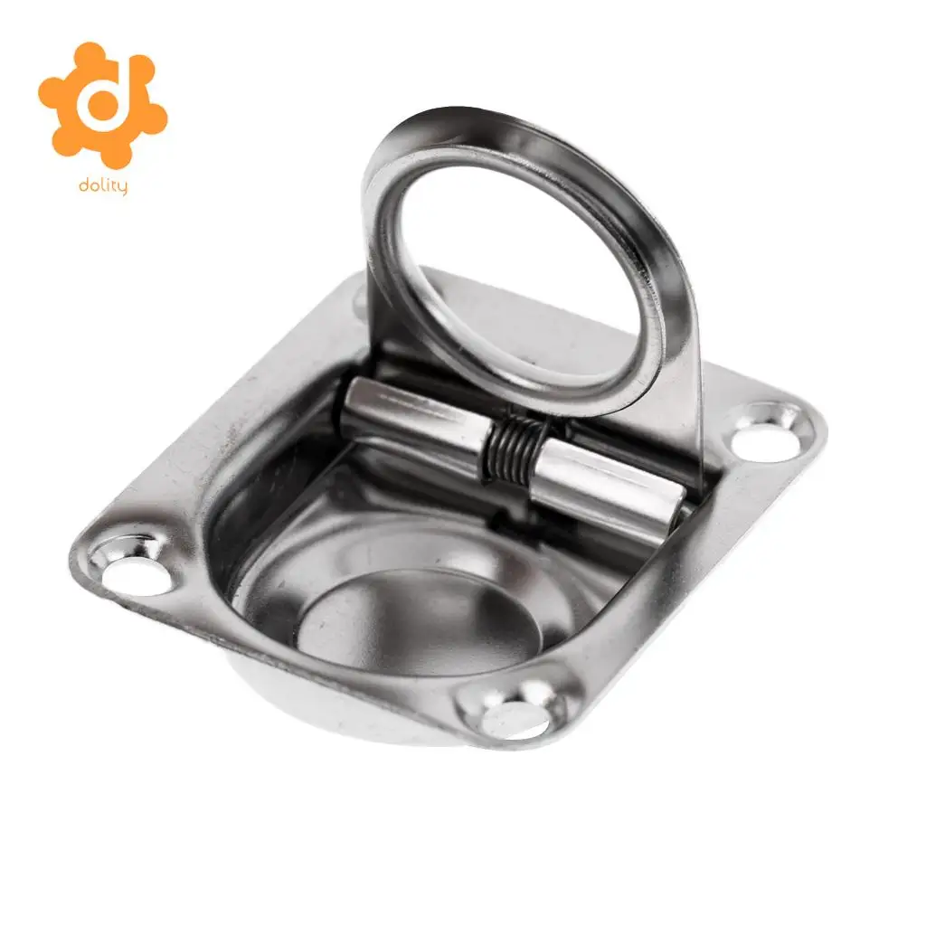 1.7' x 1.4' Stainless Steel Hatch Locker Lift Handle Ring Pull Hardware Flush Mount Boat Marine Caravan Door Window High Quality