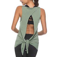 Новинка, женский спортивный жилет для йоги, быстросохнущая рубашка для йоги, свободная майка для спортзала, фитнеса, без рукавов, майка для бега, тренировочная рубашка