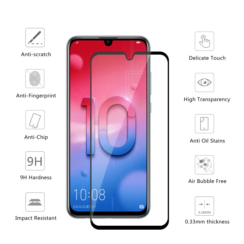 Защитная пленка на весь экран для Honor 10i из закаленного стекла для Huawei Honor 10 lite, Защитная пленка с COL-L29 3D